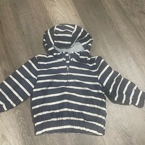 Baby Gap Blue And White Stripes 1/4 Zip Hood 18-24 Months